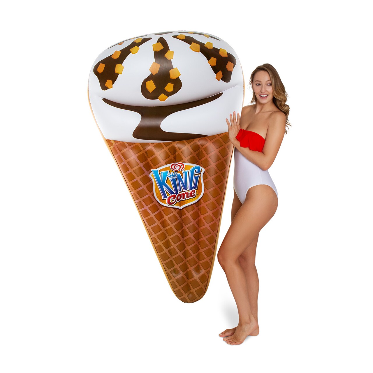 Popsicle Inflatable Pool Float - Creamsicle, Rainbow, Cyclone, Firecracker, and More - Durable, Large Floats - Perfect for Pool, Beach, Party (King Cone)